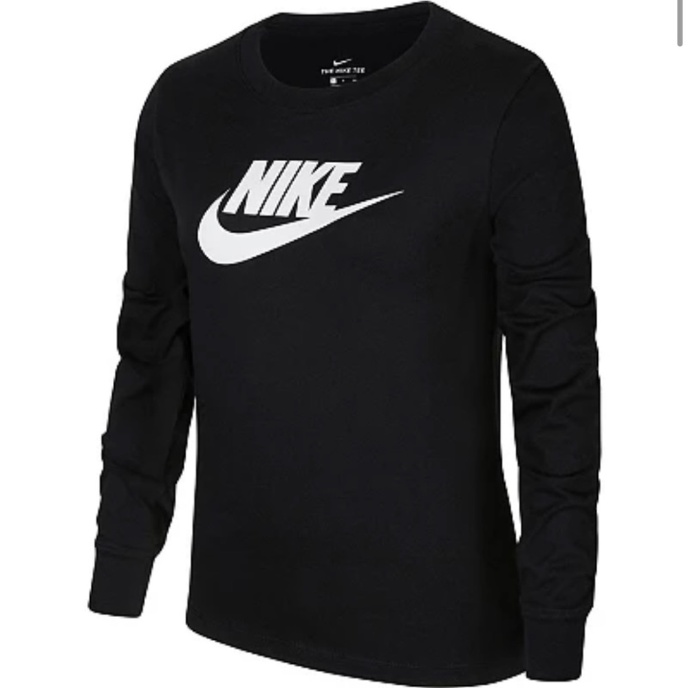 Nike Girls Long Sleeve Top Black size L